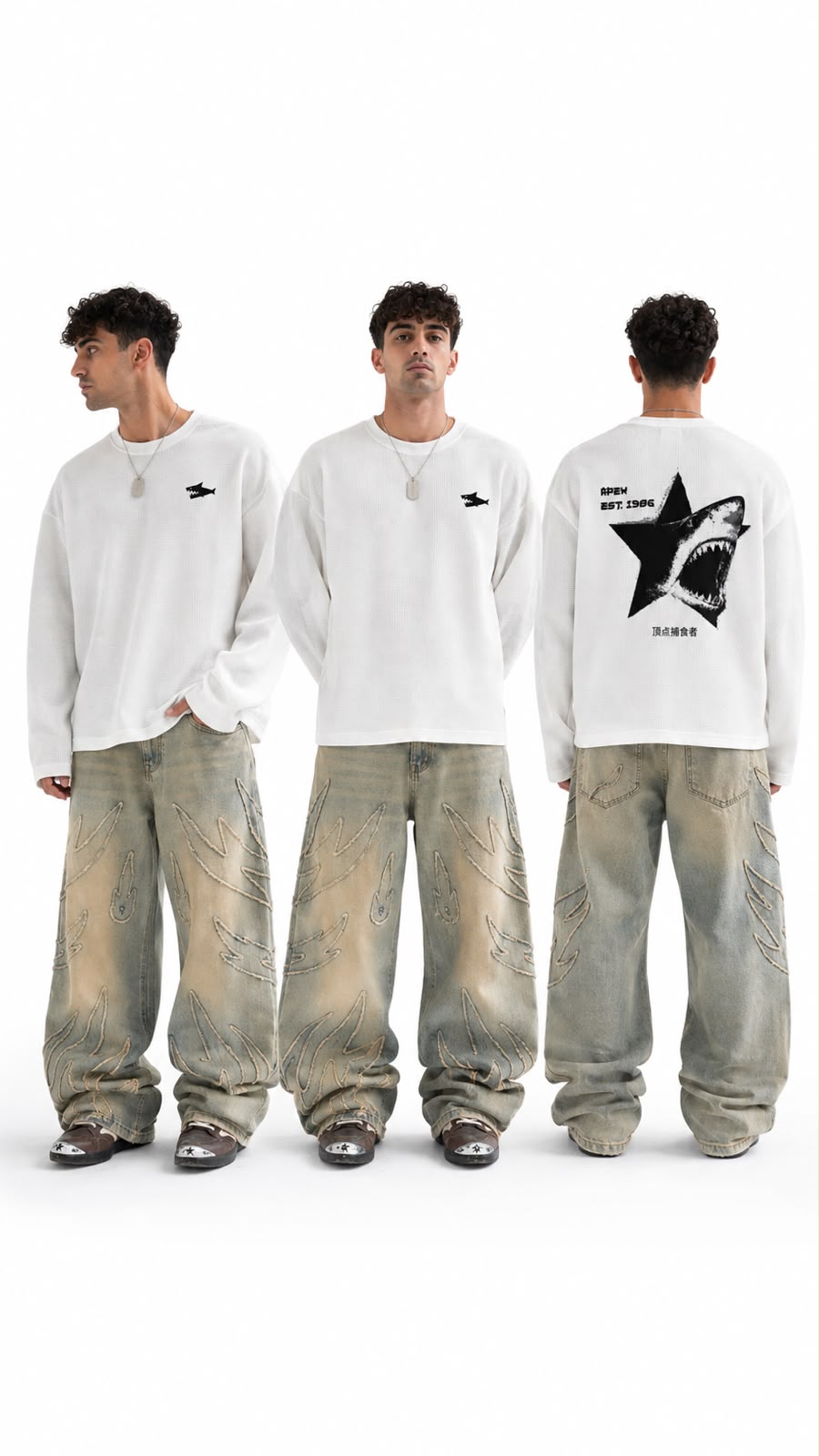 SHARX — Waffle Knit Oversized Full-Sleeve