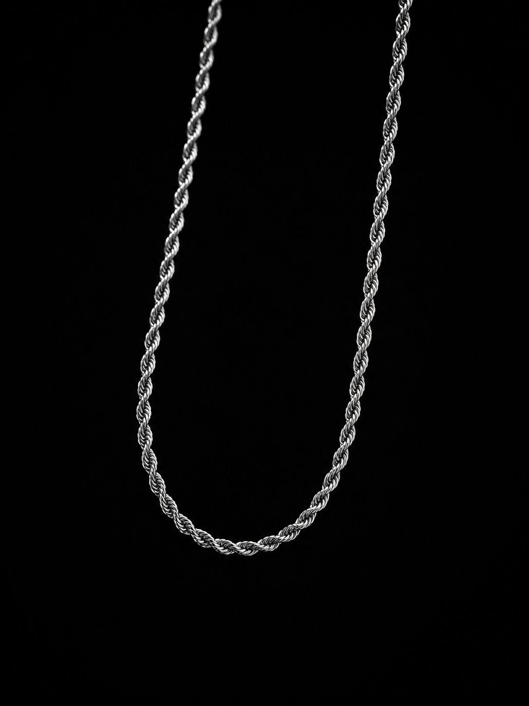 TWISTED FATE — Silver Rope Chain Necklace