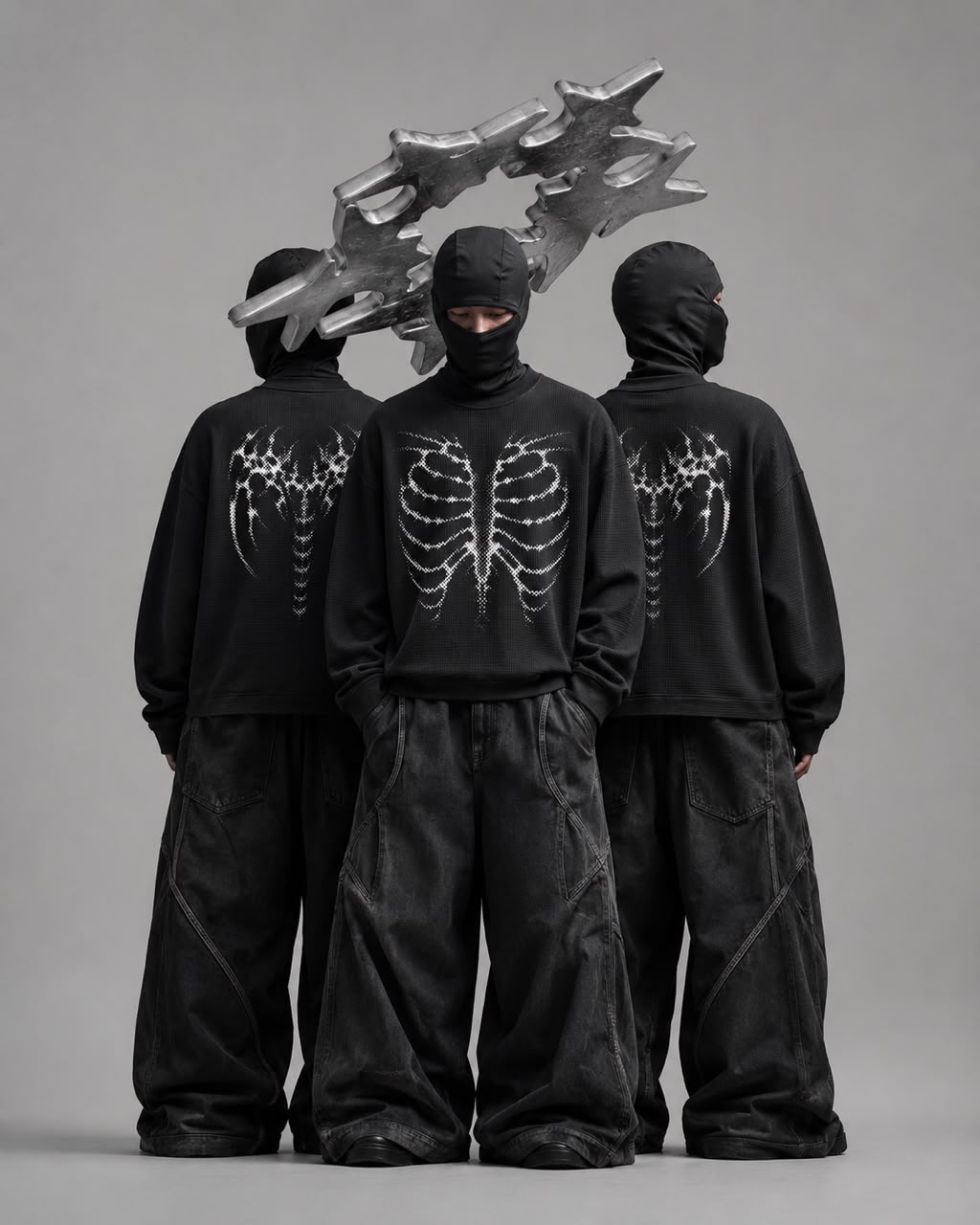 SPINE-UNSEEN — Waffle Knit Oversized Full-Sleeve
