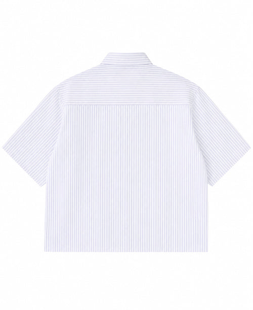 Blue Striped Oxford Boxy Shirt Back Design