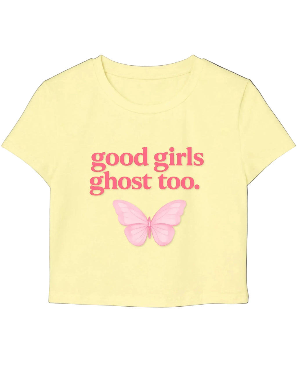 Butter Yellow Baby Tee Front Design