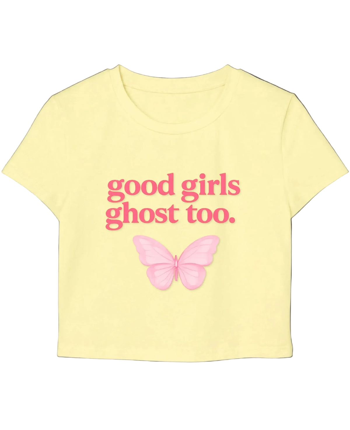 Butter Yellow Baby Tee Front Design