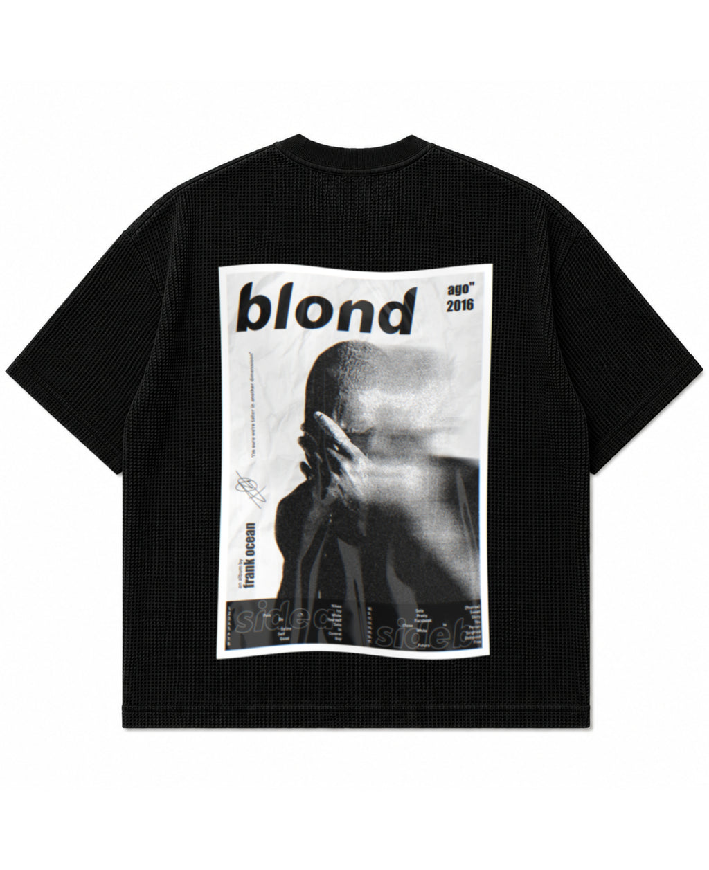 Black waffle boxy fit Back Design