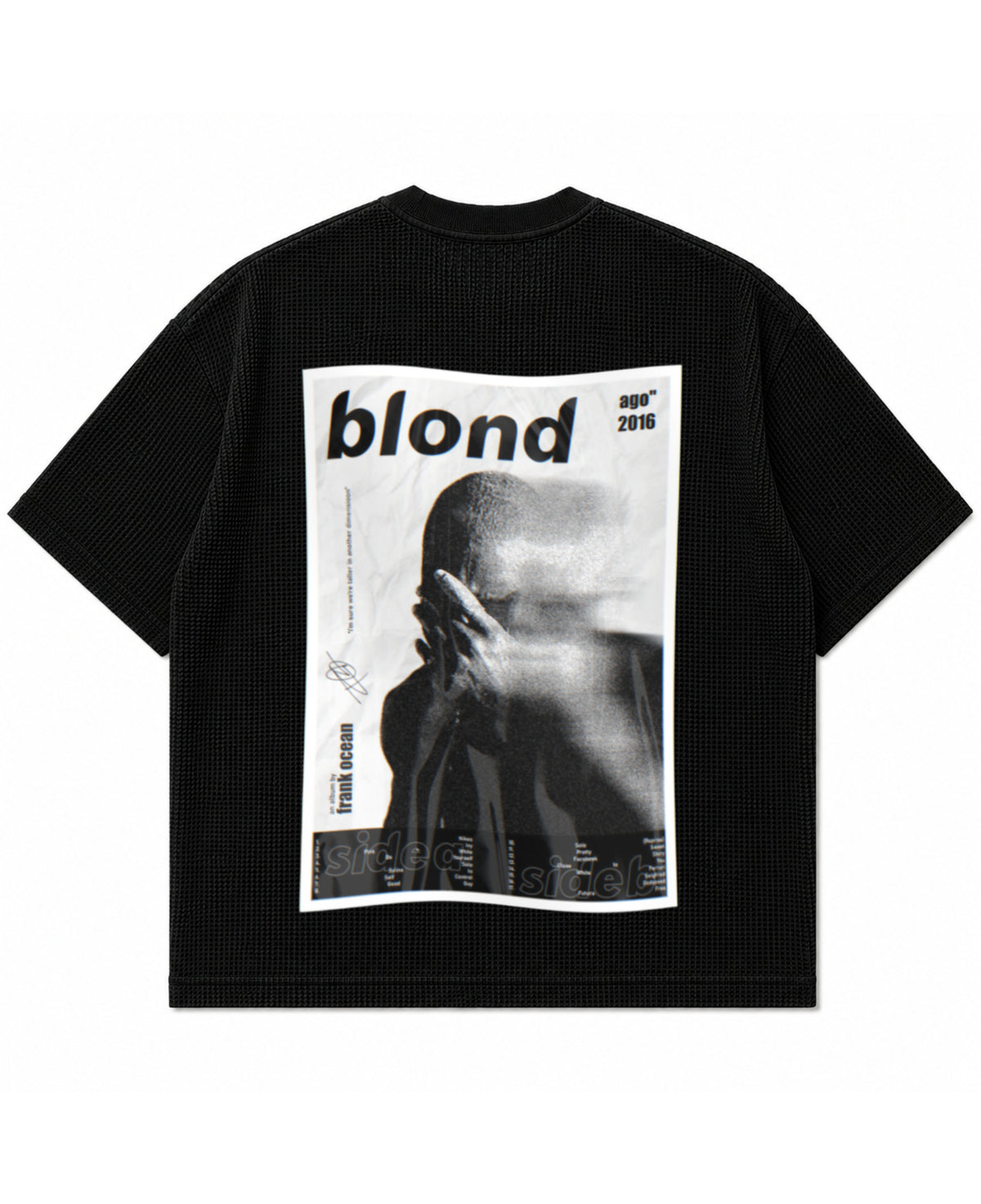 Black waffle boxy fit Back Design