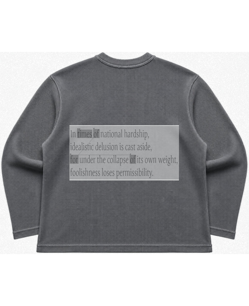 Acidwash waffle knit oversized full-sleeve Back Design