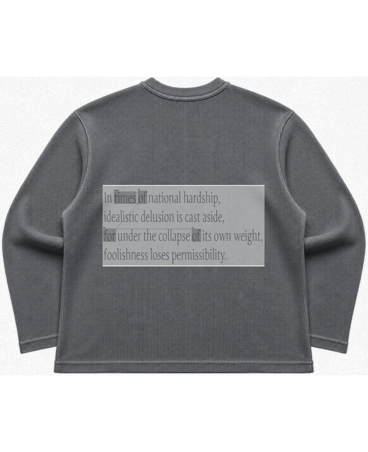 Acidwash waffle knit oversized full-sleeve Back Design