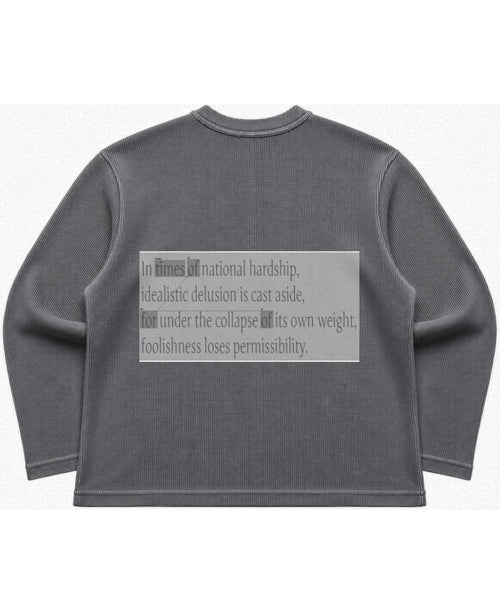 Acidwash waffle knit oversized full-sleeve Back Design