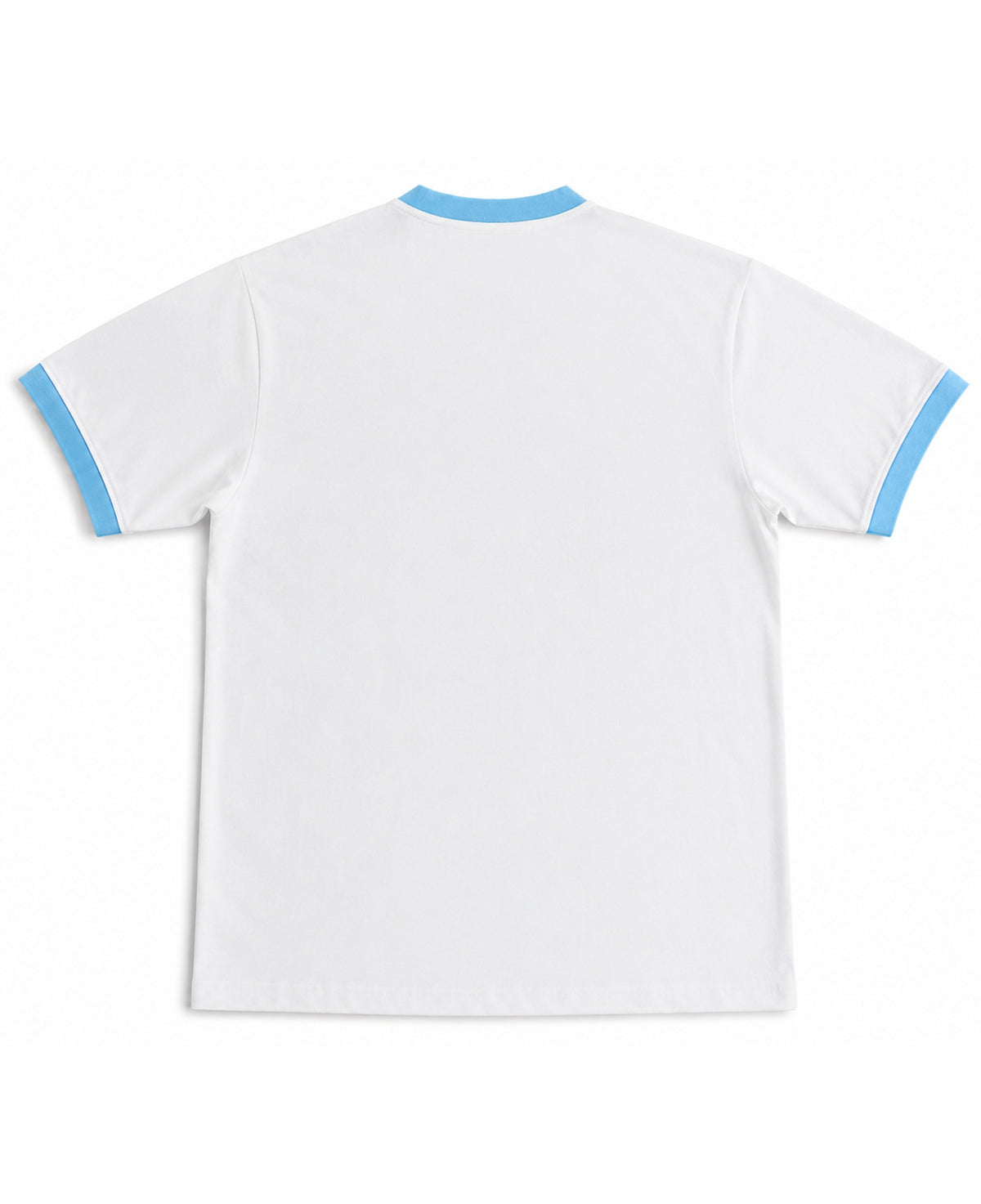 White & Sky Blue Ringer tee Back Design