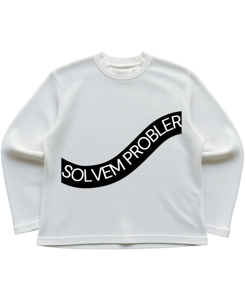 Off-white waffle knit oversized full-sleeve Front Design