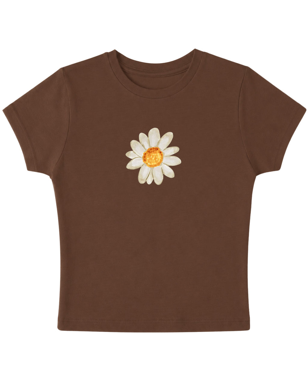 Mousse Brown Baby Tee Front Design