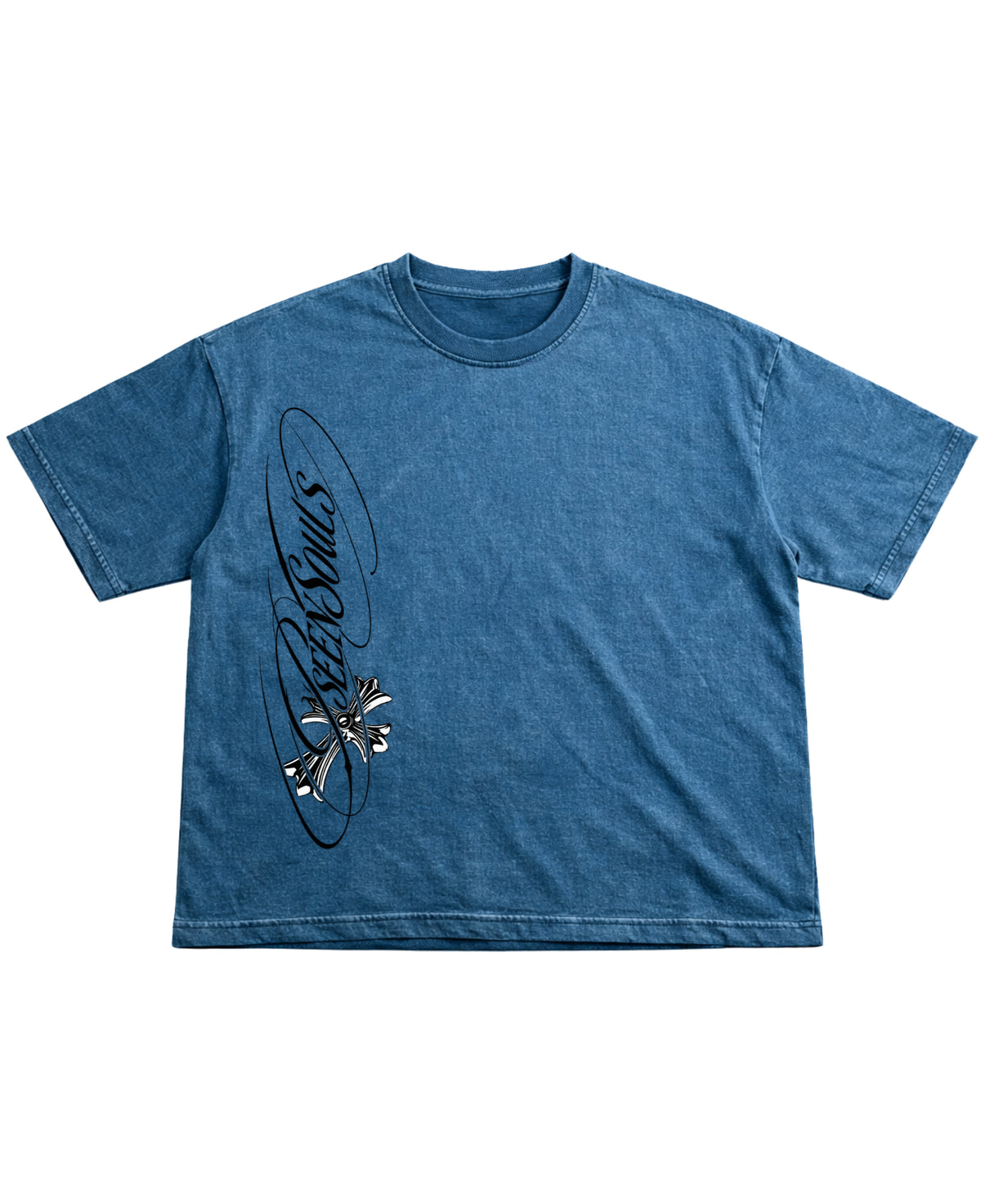 Denim Wash Boxy Fit T-shirt Front Design