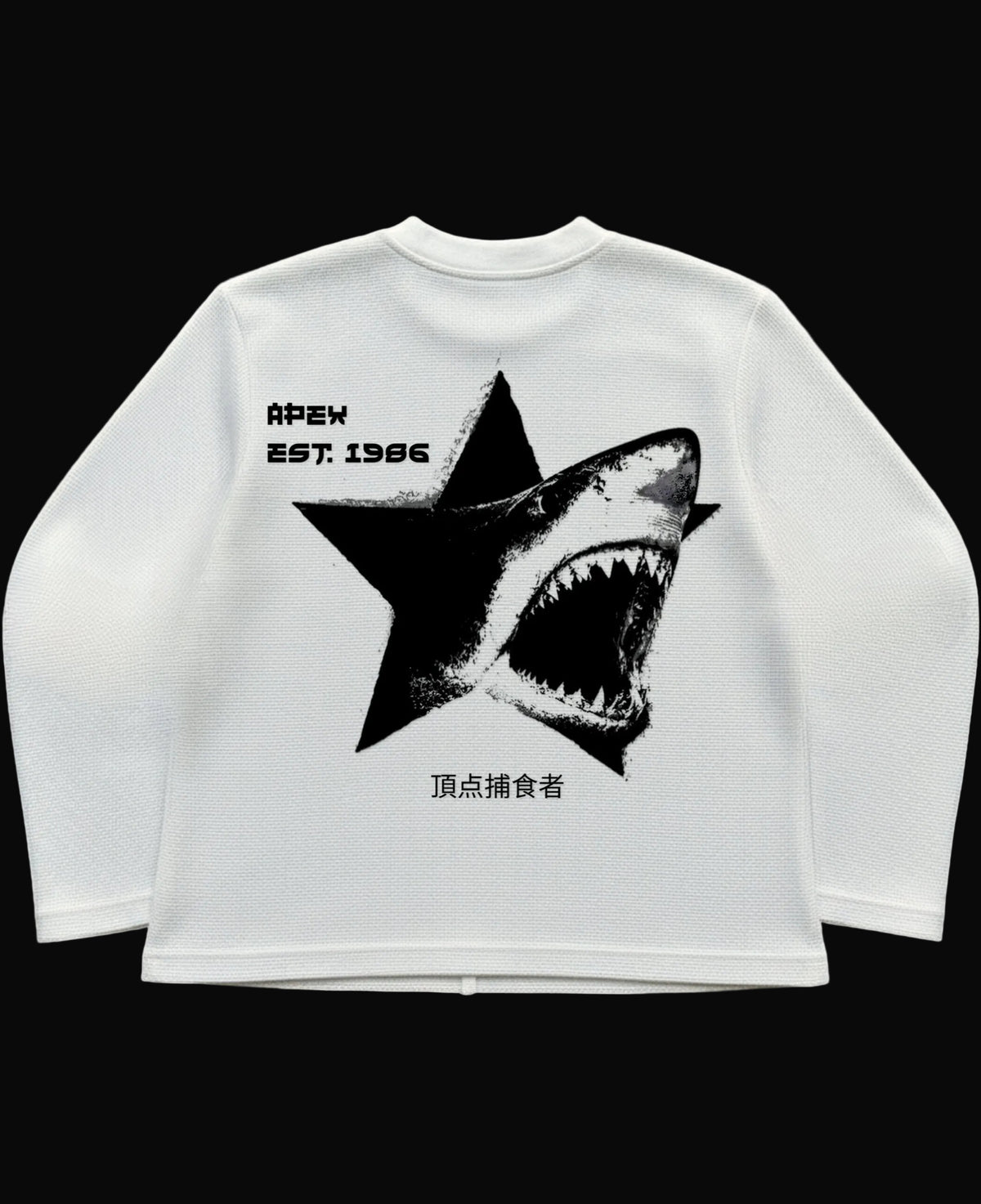 Off-white waffle knit oversized full-sleeve Back Design