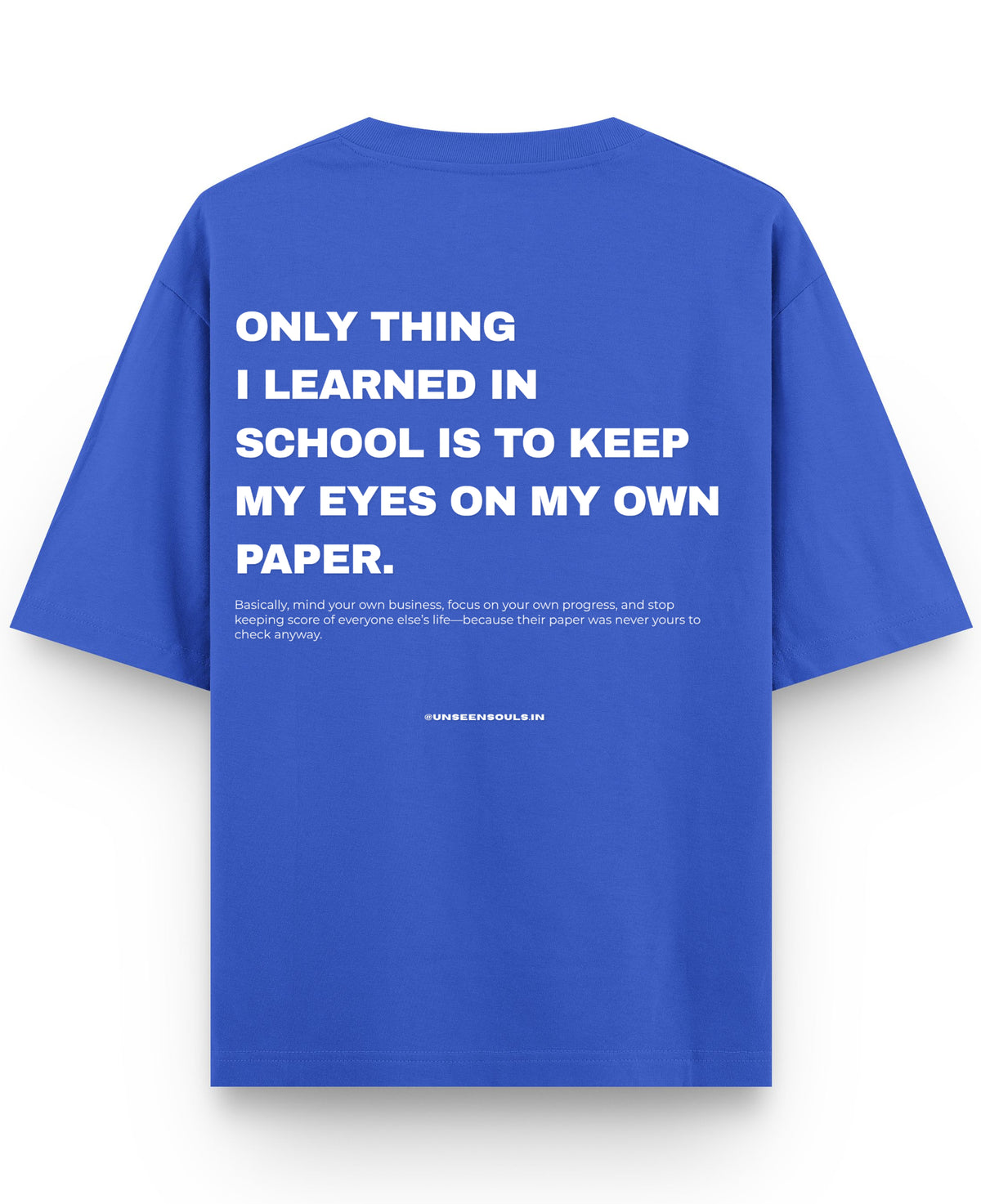 Royal Blue Oversized T-Shirt Back Design