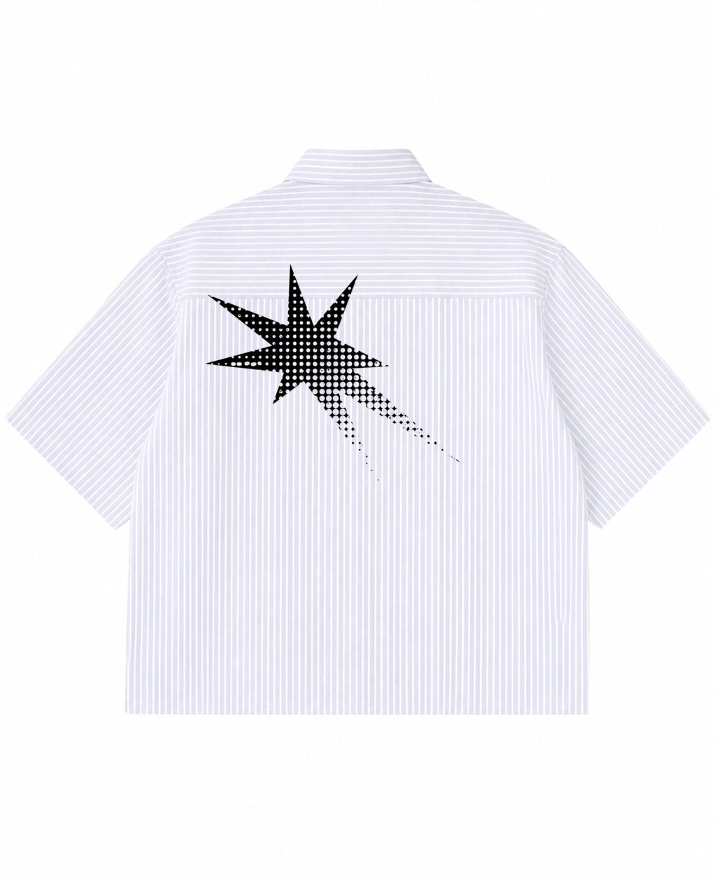 Blue Striped Oxford Boxy Shirt Back Design