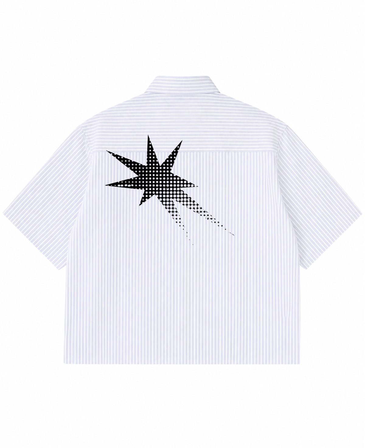 Blue Striped Oxford Boxy Shirt Back Design
