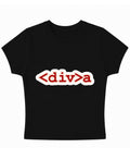 Black Baby Tee Front Design