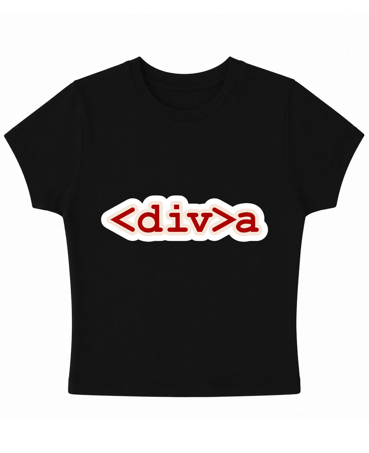 Black Baby Tee Front Design